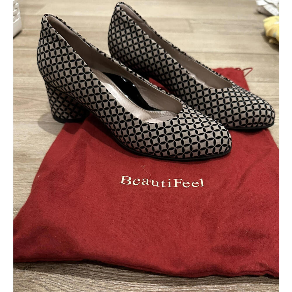 BeautiFeel Women's Bien Dress Heels Pumps Size 6 / EUR 37 Gray 3D Velvet Suede